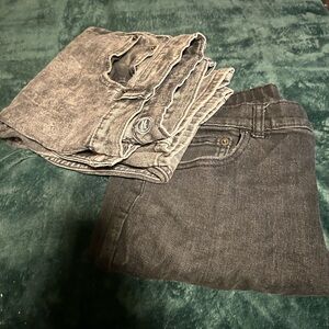 2 pack black and grey ripped patched jeans (16slim)